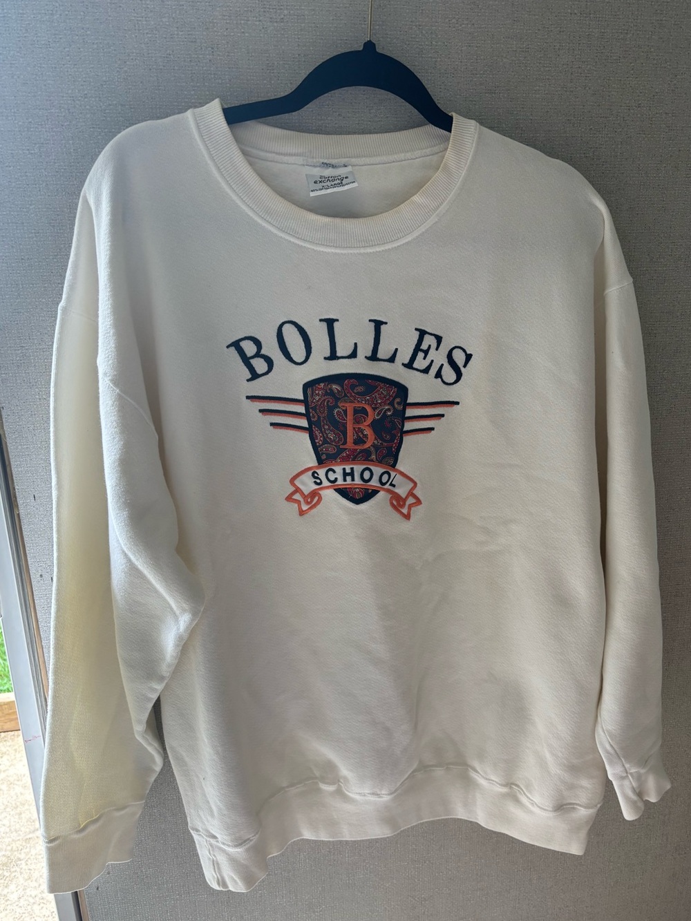 Vintage Bolles School Cream Crewneck Sweatshirt